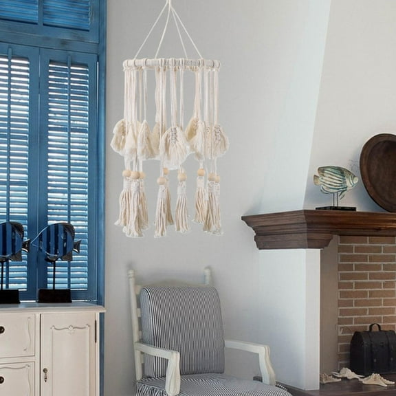 Macrame Lamp Shade, Creative Woven Tapestry Ceiling Pendant Lampshade Bohemian Light Shade for Wedding Restaurant Holidays Office Bedroom