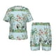 thumbnail image 1 of Balery Chinoiserie Floral Palm Tree Conjunto de Pijama Infantil de Manga Corta con Estampado – Ropa de Dormir de Algodón Suave-Large, 1 of 6