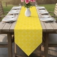 thumbnail image 6 of Table Runners 90 Inches Long, Yellow Morocco Cotton Linen Kitchen Dining Coffee Table Runner for Party Home Decor, Geometric Leaf Diamond Lattice Abstract Tabletop Dresser Scarves Runner 13x90 Inch, 6 of 9