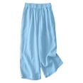 thumbnail image 7 of UACY Girls Cotton Linen Shorts Set Kids Two Piece Outfits Cute Sleeveless Sweatsuit Summer Tank Tops Wide Leg Pants Set, 7 of 7