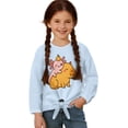 thumbnail image 3 of Xoenoiee Axolotl Capybara Print Girl's Long Sleeve Shirts Tie Front Knot Tops Tee Crew Neck T Shirt Pullover Tunic Sweatshirt for Beach Vacation, 5-6 Years, 3 of 7