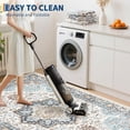 thumbnail image 4 of Washable Area Rug 10x13, Vintage Retro Carpet with Non-Slip Backing, Floral Pattern Floor Rugs for Entryway, Kitchen, Bathroom, Living Room, Hallways, Bedroom, Blue, 4 of 7