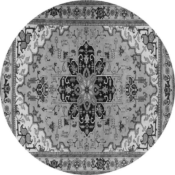 Ahgly Company Indoor Round Persian Gray Traditional Area Rugs, 4' Round