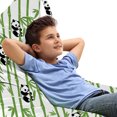 thumbnail image 1 of Bamboo Print Lounger Chair Bag, Little Cartoon Panda Bears on Exotic Jungle Plants Illustration, High Capacity Storage with Handle Container, Lounger Size, Charcoal Grey White, by Ambesonne, 1 of 5