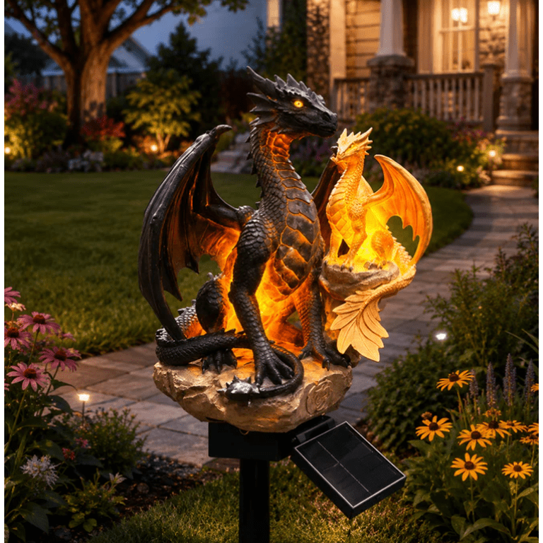 Amethyst Crystal Dragon 2026 New Solar Garden Stake Light, Durable