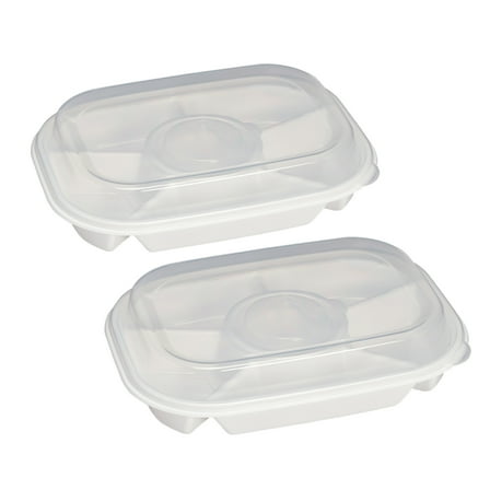 Buddeez Plastic Party Trays with Snap-On Covers, Set of 2