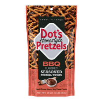 Dot's Homestyle Pretzels BBQ Seasoned Pretzel Twists, 16oz Family Size Bag