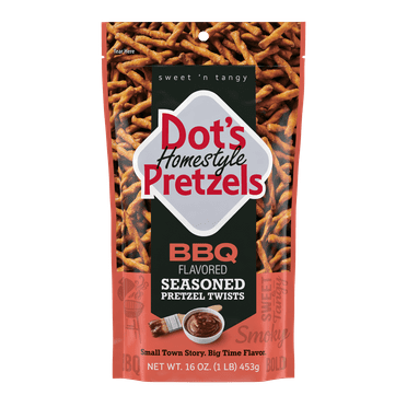 Dot's Homestyle Pretzels BBQ Seasoned Pretzel Twists, 16oz Family Size Bag