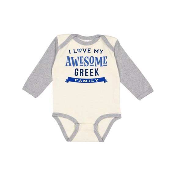 Inktastic Greek Family Pride Awesome Boys or Girls Long Sleeve Baby Bodysuit