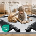 thumbnail image 4 of ODIKA 4'x6' Washable Area Rug Stain Resistant, Low Pile, Easy Care Striped Buffalo Plaid Geometric Checkerboard Diamond Mirrored for Dorm Room, Small Living, 4 of 7