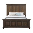 thumbnail image 2 of Flo Queen Bed, Panel Headboard, Dentil Molded Details, Brown Acacia Wood, 2 of 4