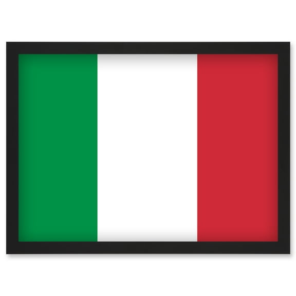 Italy National Flag Patriotic Vexillology World Flags Country Region Poster Artwork Framed Wall Art Print A4