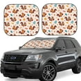 thumbnail image 2 of Uemuo Forest Squirrel Nuts Printed 2 PCS Car Windshield Sun Shade, Auto Sun Heat and UV Rays Blocker, Foldable Automotive Front Window Sunshade Protector, 2 of 7