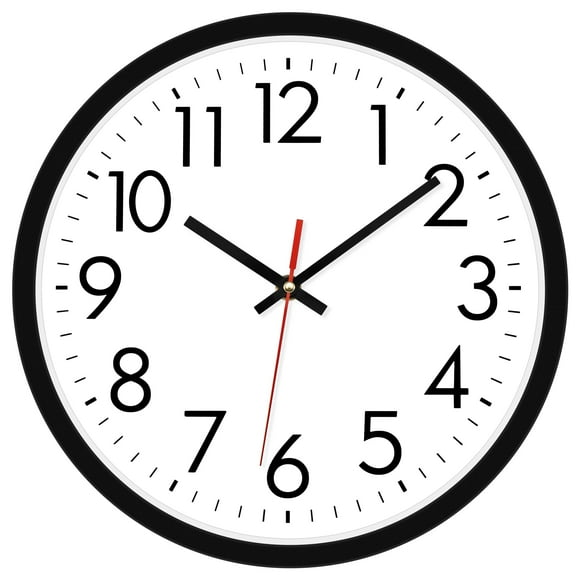 Reloj de pared Lumuasky, silencioso, no hace tictac, 30 cm, cuarzo, negro