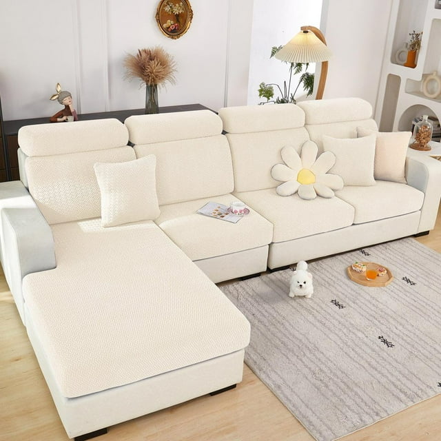Housse de Canapé Extensible 2024 2023, Housses de Coussin de Canapé Antidérapantes, Housses de Sectionnel en L, Housse de Chaise Longue (Camel Chaise Cover)