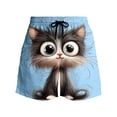 thumbnail image 4 of BRGZLK Mens Beach Shorts Summer Drawstring Waist Funny Animal Expression Printing Summer Swim Trunks Novelty Beachwear Sports Vacation Shorts with Pockets, 4 of 6