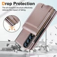 thumbnail image 5 of Dteck Wallet for Samsung Galaxy Z Fold 4 Case with Built-in Glass Screen Protector, Soft PU Leather Card Holder Flip Kickstand Protective Case for Z Fold 4 5G,Rosegold, 5 of 7