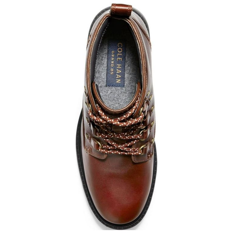 COLE HAAN Womens Brown Lug Sole Waterproof Briana Grand Round Toe Block Heel Lace Up Leather Hiking Boots 5 B Walmart