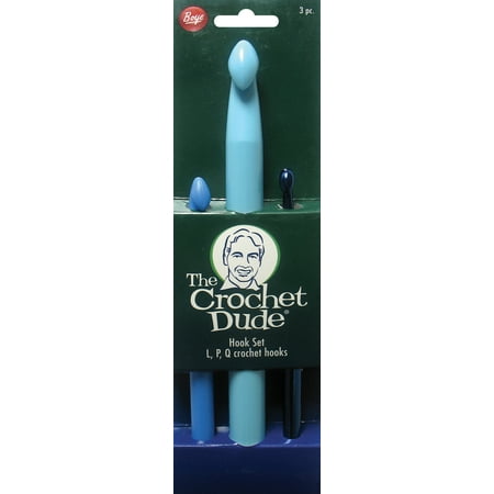 Crochet Dude Plastic Hook Set, Sizes L11/8mm, P16/10mm, Q15/75mm