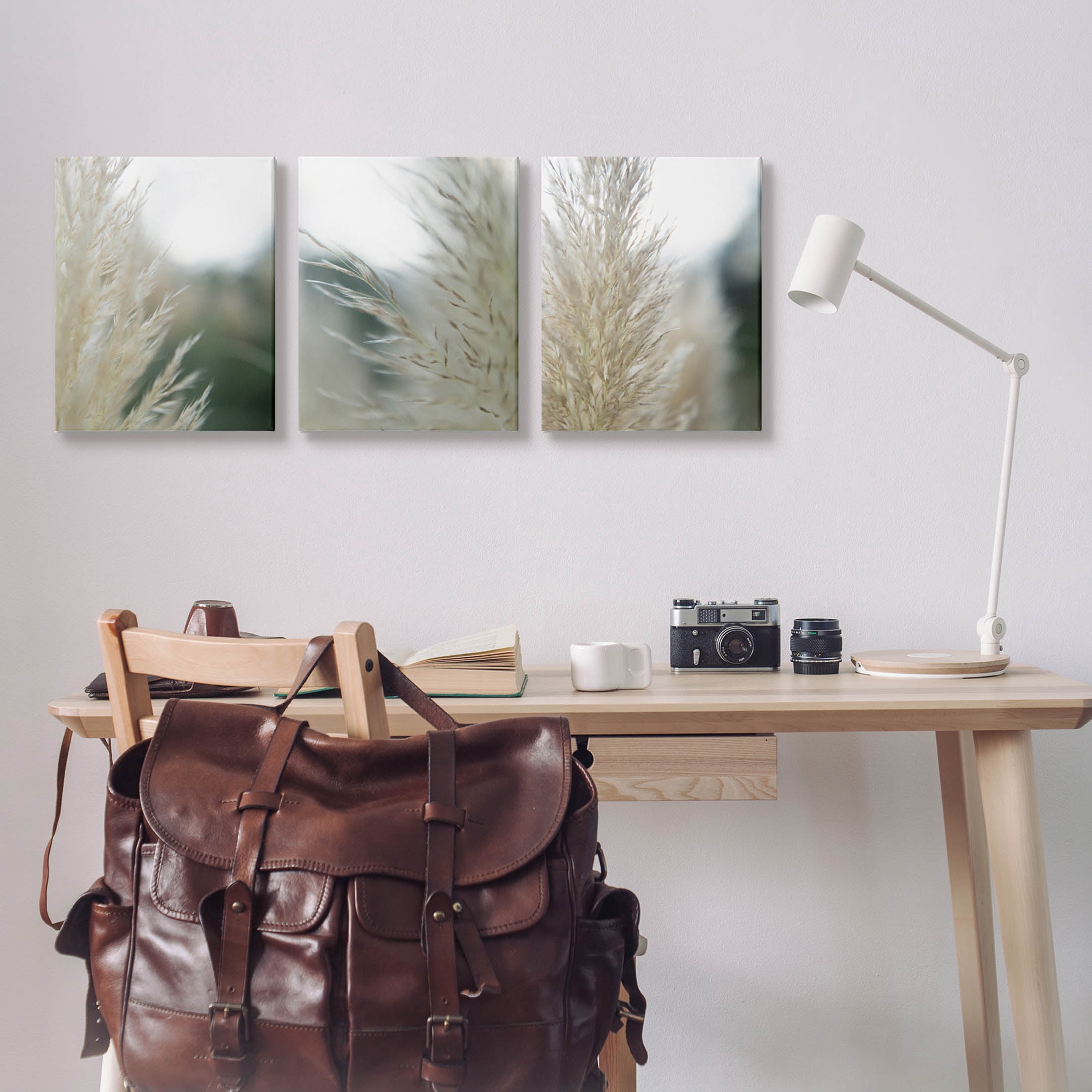 Stupell Industries Breezy Pampas Tall Grass Photograph Gallery Wrapped Canvas Print Wall Art, Set of 3, Design by Jason Johnson