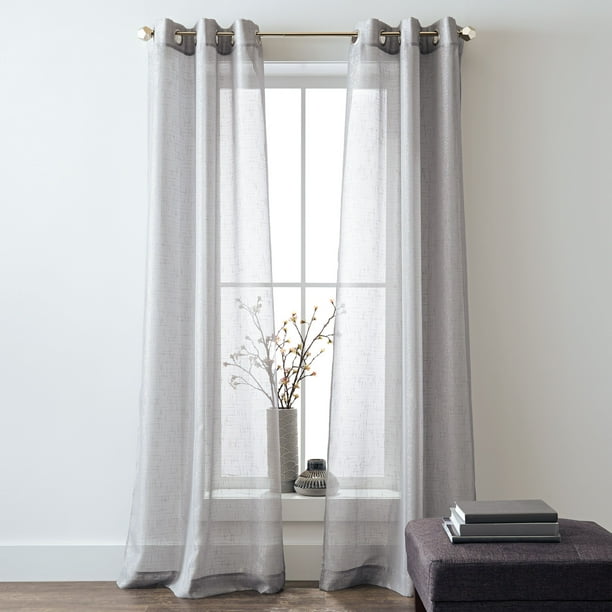 Better Homes And Gardens Metallic Shimmer Grommet Panel Pair Com Better Homes And Gardens Metallic, Shimmer Sheer Curtain Panels
