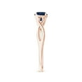 thumbnail image 4 of ANGARA Natural Blue Sapphire Crossover Engagement Ring with Leaf Motifs in 14K Rose Gold for Women (Size-5mm) | September Birthstone, Anniversary, Jewelry Gift for Women | Natural Sapphire Ring, 4 of 10