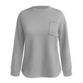 thumbnail image 4 of Fiaer,Women Plus Size Sweatshirts Long Sleeve 2025 Fall No Hooded Hoodies Crewneck Casual Fashion Pullover Loose Fit Tops with Pocket Grey XXL, 4 of 4