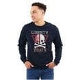 thumbnail image 4 of Liberty Death Skull Crossbones Flag Long Sleeve TShirt Men Women Brisco Brands S, 4 of 6