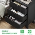 thumbnail image 4 of FANRAL Set of 2 Fluted 3 Drawer Nightstands,Modern Bedside Tables with Anti-Tip Safety Design,Wood End Tables for Bedroom Living Room,Black Night Stand, 4 of 7
