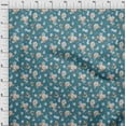 thumbnail image 4 of oneOone Silk Tabby Teal Blue Fabric Florals Craft Projects Decor Fabric Printed By The Yard 42 Inch Wide, 4 of 6