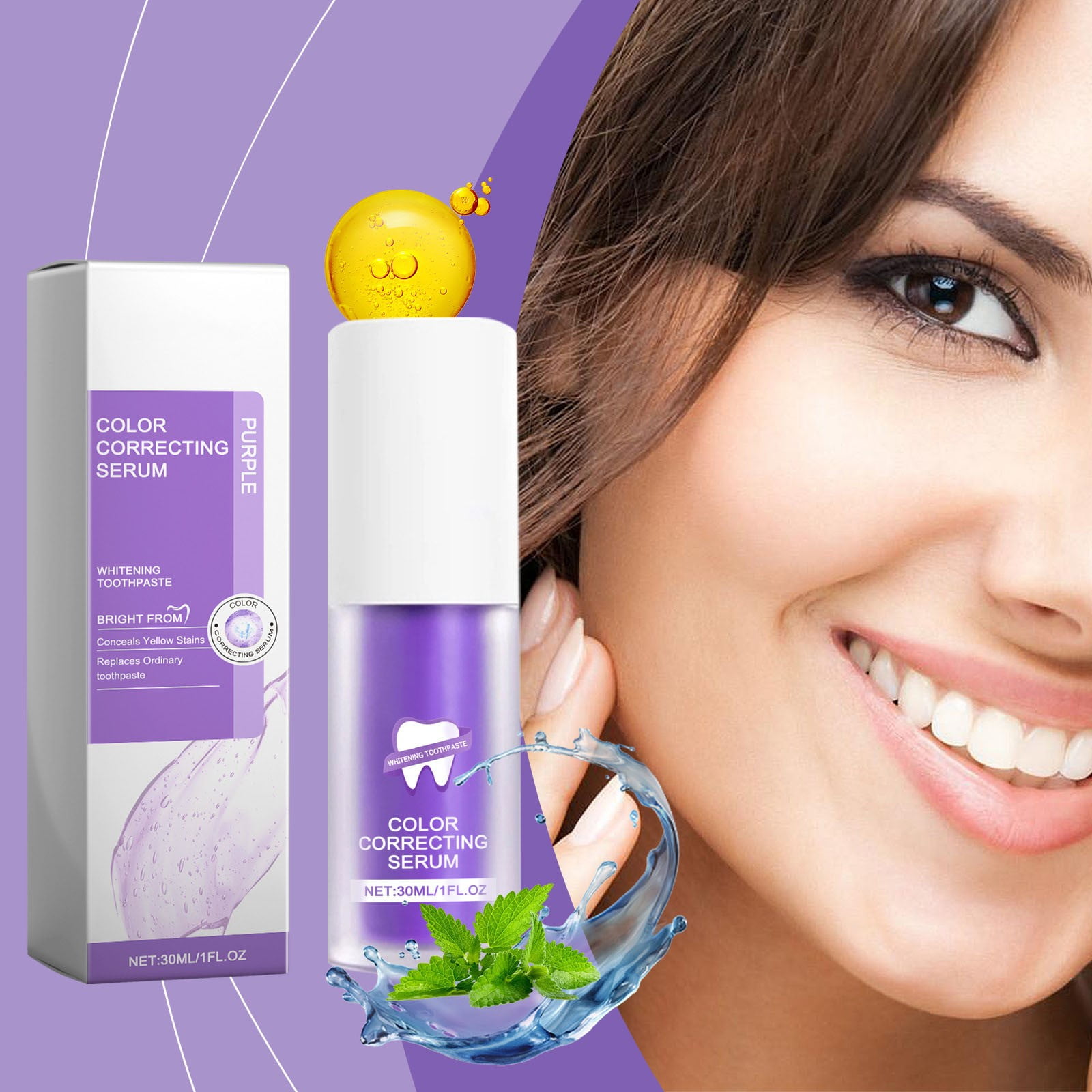 Dentifrice Violet PIUSEQEW élimination Des Taches - Goût Fraise - 60ml
