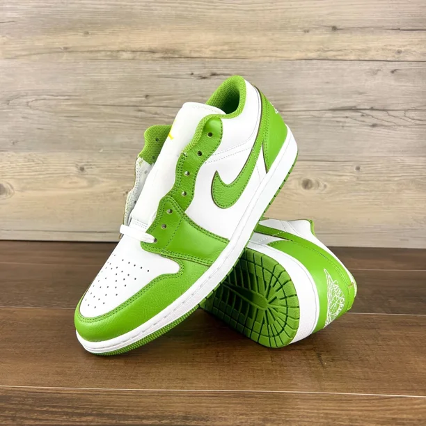 N I-K-E A i r-Jor-dan 1 Low SE Mens Size 10 White Lightning Chlorophyll HF4823 100