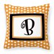 thumbnail image 1 of "Treasures CJ1033-BPW1414 Monogram Initial B Orange Polka Dots Tela Almohada, Grande, Multicolor" Caroline's Treasures CJ1033-BPW1414, 1 of 1