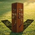 thumbnail image 6 of Rusty Metal Garden Column, 15.7 inches Garden Column Rust Steel Statue without Lid, Modern Garden Sculpture, Metal Patio Landscape Decor, Art Column for Lawn, Porch, Backyard Decoration, Style N, 6 of 9