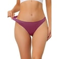 thumbnail image 4 of Unique Bargains Women's Available in Plus Size No-Show Breathable Thongs Purple S, 4 of 6
