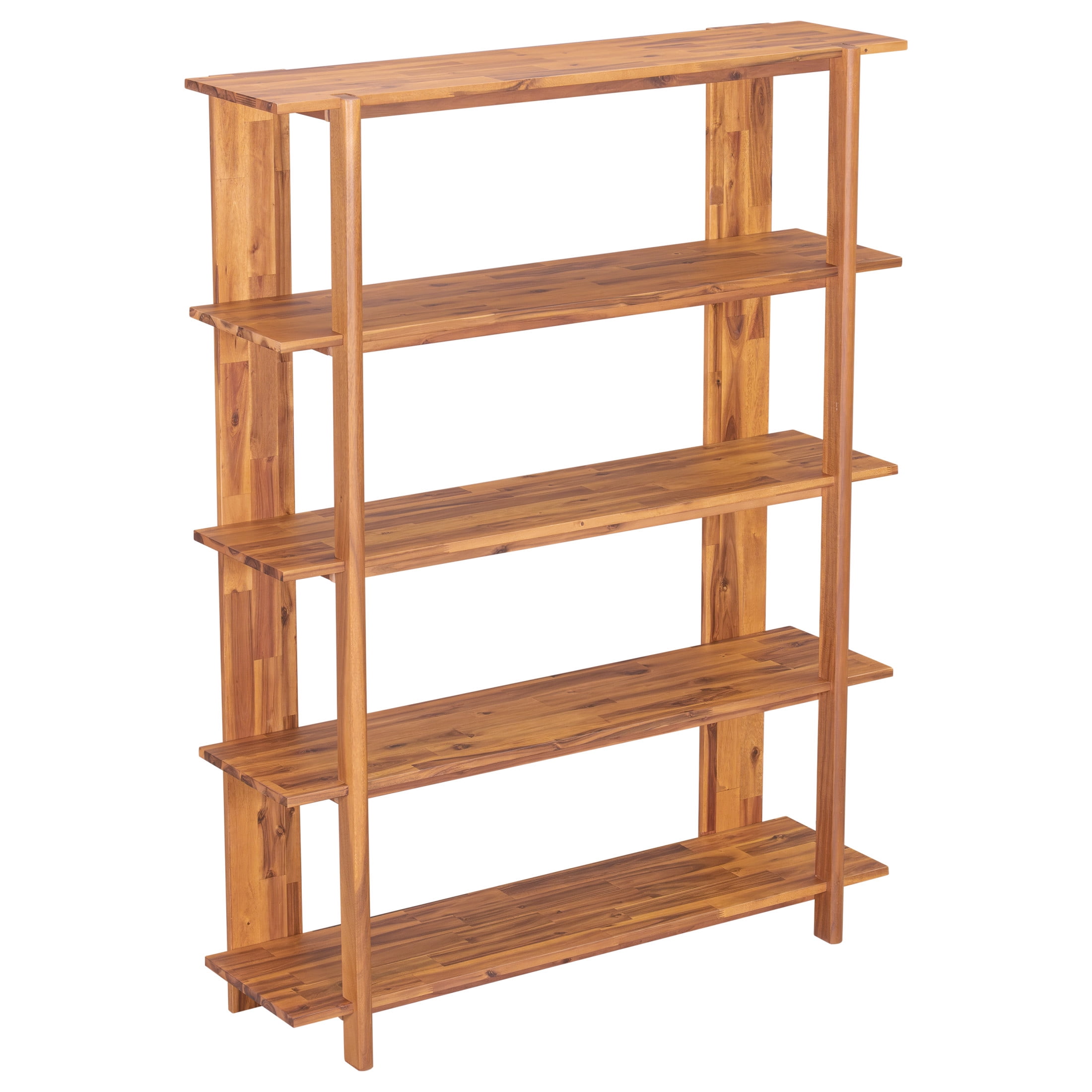 Christopher Knight Home Big 4-Tier Open Bookcase, 70.2" Solid Acacia Wood Large Display Bookshelf, Teak Finish