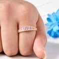 thumbnail image 3 of SHEKHAWATJEWELS 5x2.5 mm / 0.50 Ct Baguette Cut Pink Sapphire Half Eternity Wedding Band Step Cut Stackable Bridal Band Unique Designer Wedding Band Gift for Women, 3 of 8