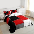 thumbnail image 3 of Homewish Abstract Square 3 Pieces Queen Comforter Set for Female Men,Geometric Plaid Ultra Soft Bedding Sets,Retro Vintage Minimalist Bedding Comforter Set,Luxury Bedroom Decor,Reversible, 3 of 8