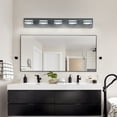 thumbnail image 3 of 32" Modern Black 5-Light LED Vanity Light, Square Acrylic Lampshades Wall Mount Fixture for Bathroom, Mirror Lighting, 3 of 11