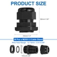 thumbnail image 2 of Uxcell 30 Pcs M25 Cable Gland, 12-15mm Wire Hole Waterproof Nylon Cable Joint for Cable Fixing, Wiring, Repairing, Gland Replacement, Electrical Appliances, Black, 2 of 6