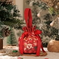 thumbnail image 6 of Luoshdecor Christmas Drawstring Gift Bags,7.9 in Vintage Holiday Candy Xmas Gift Bags,Linen HandBags for Xmas Presents Home Party, 6 of 6