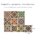 thumbnail image 3 of EastVita 10pcs Tile Sticker, Bathroom Kitchen Peel and Stick Backsplash Tile Decals Retro Pattern Waterproof Removable Self-Adhesive Square Wall Decals for Home Decor, 3 of 7