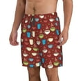 thumbnail image 2 of Wukai Coffee Cups Print Beach Trunks with Compression Liner Swimsuit Quick Dry Beach Sports Shorts with Pocket-X-Large, 2 of 8