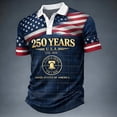 thumbnail image 2 of Patriotic Polo Shirts for Men's 250th Anniversary 4th of July Graphic Shirt Fashion Trend Classic Loose Plus Size Casual Shirt Navy M, 2 of 3