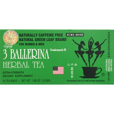 3 Ballerina Herbal Tea Dieters' Drink Extra Strength (4 boxes x 18