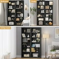 thumbnail image 6 of FANRAL 75" Open Bookshelf, 24" Wide 6 Tier Storage Organizer with Adjustable Shelving, Freestanding Anti-Tipping Display Shelf for Home Office Study,Black Bookcase, 6 of 6