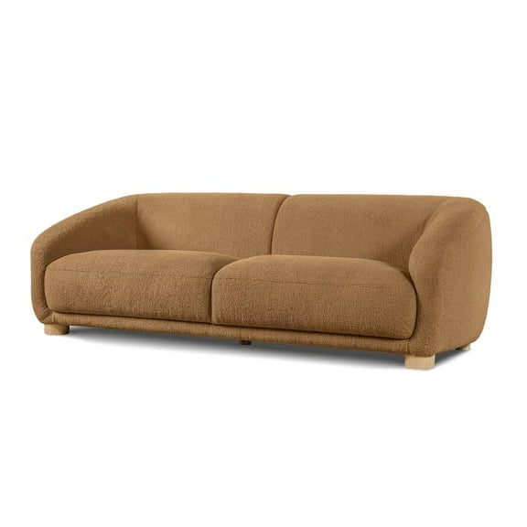 Furniture of America Amara Modern Boucle Sectional Sofa with Sloped Arms and High Density Foam