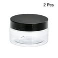 thumbnail image 3 of Uxcell 7oz/ 200ml Round Plastic Jars with Black Screw Top Lid for Storage 2Pack, 3 of 5