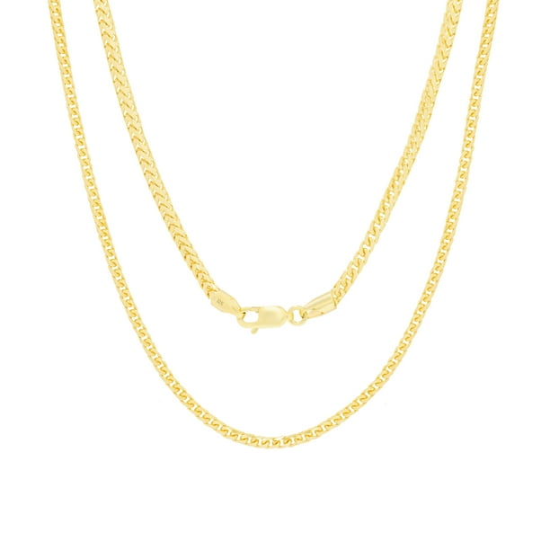 Nuragold - 10K Yellow Gold Solid 2.2mm Rounded Franco Wheat Chain