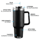 thumbnail image 2 of Vaso Bloosom Térmico De 40oz Acero Inoxidable Negro, 2 of 4
